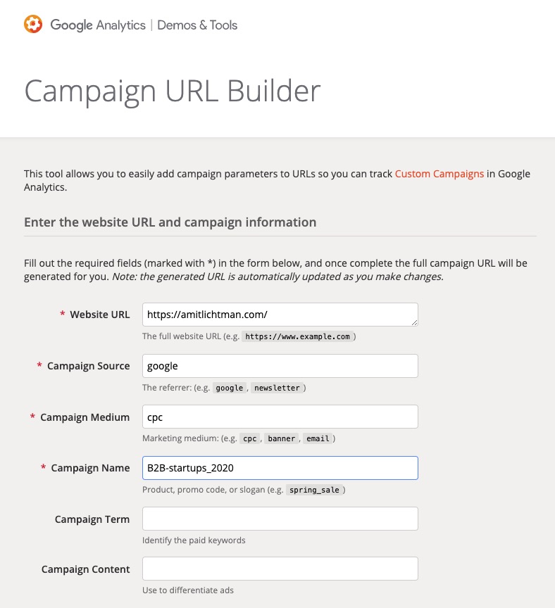 UTM builder - Campaign URL Builder